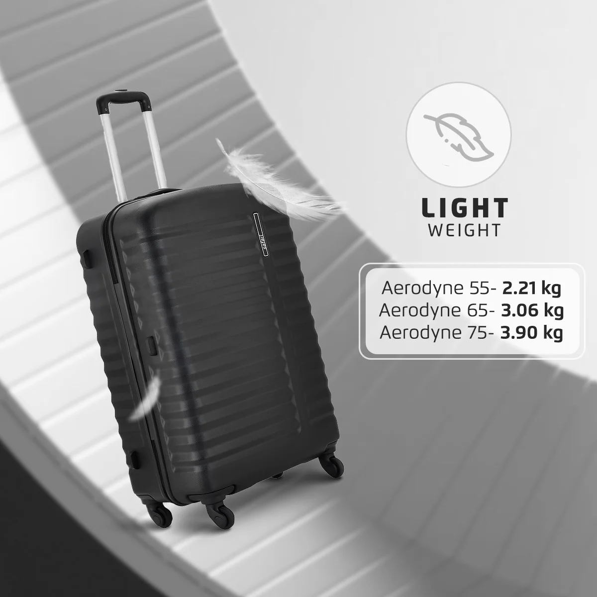 Safari Aerodyne Black Lightweight Trolley Bag with TSA Lock and Airline Compliant Sizing - Image 4