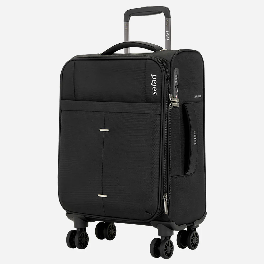Safari Airpro Set of 2 Black Lightweight Trolley Bags with Dual Wheels - Image 9