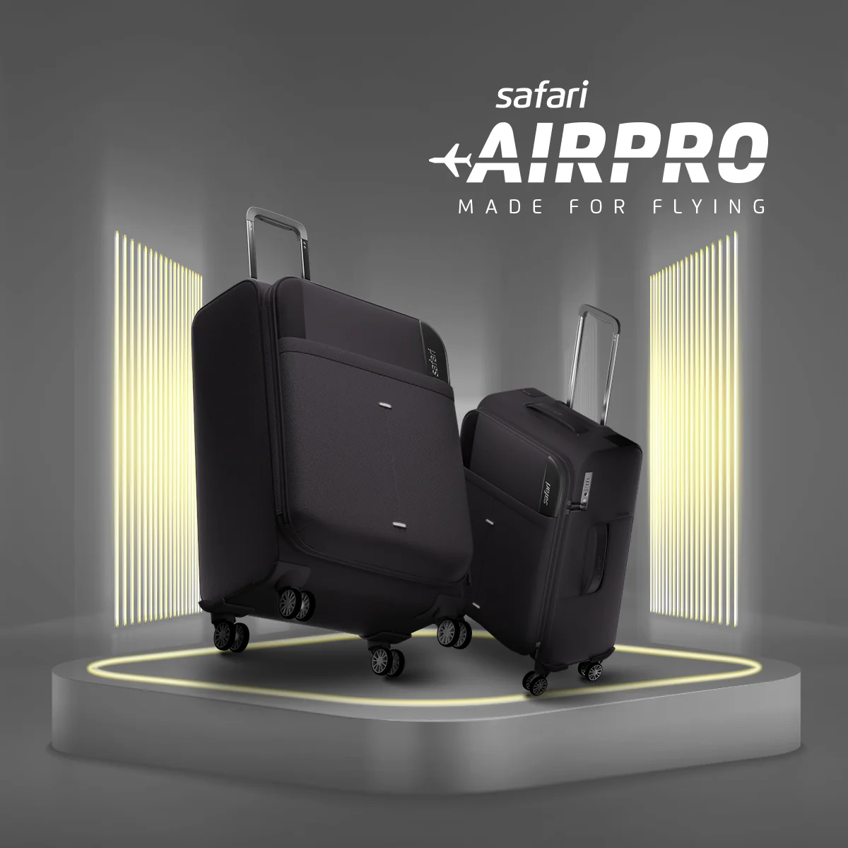Safari Airpro 40% Lighter Black Trolley Bag with Dual Wheels, Detailed interiors and Expander - Image 13