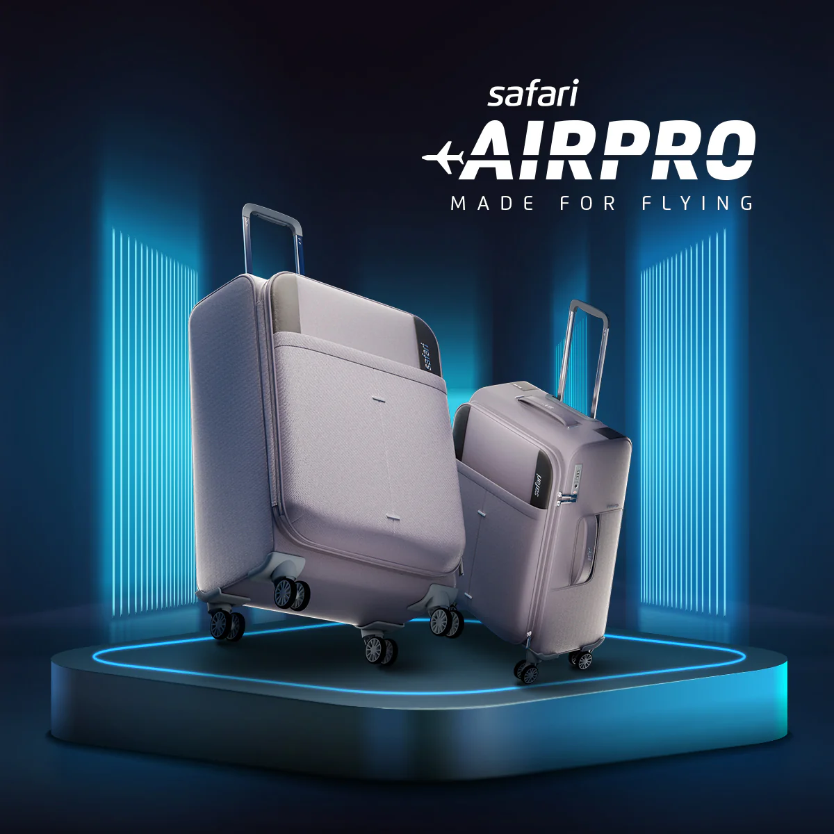 Safari Airpro 40% Lighter Grey Trolley Bag with Dual Wheels, Detailed interiors and Expander - Image 13