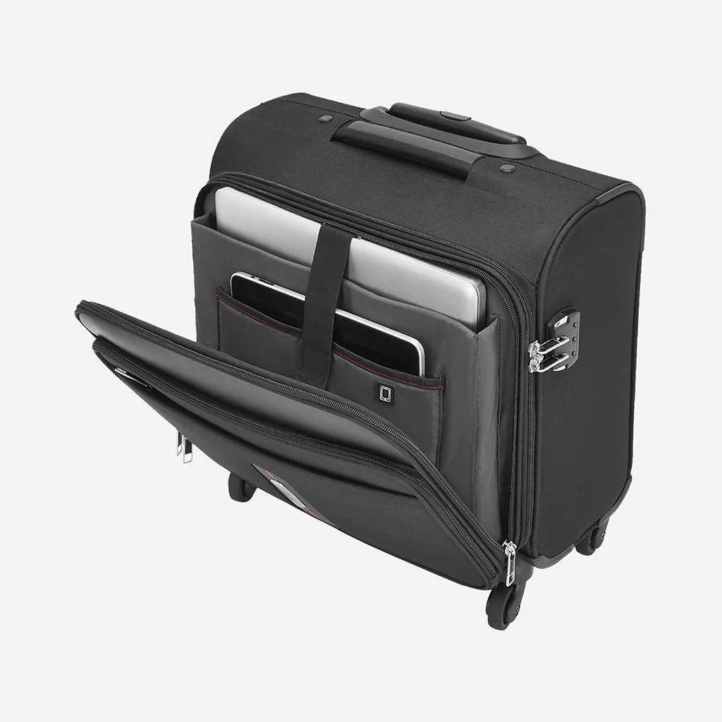 Safari Brighton Black Overnighter Laptop Trolley Bag with Fixed Combination Lock - Image 4
