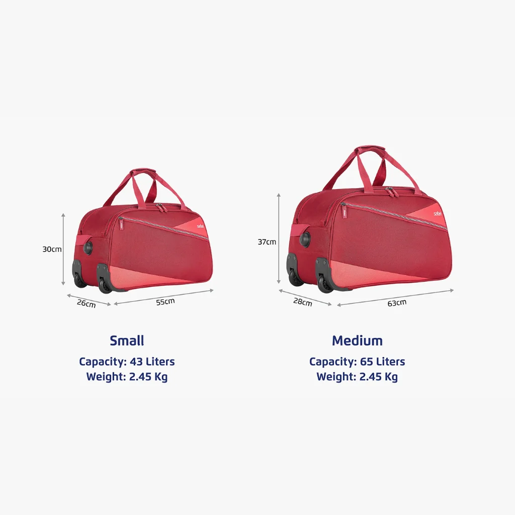 Safari Red Buzz Rolling Duffle Bag With Wheels - Image 19
