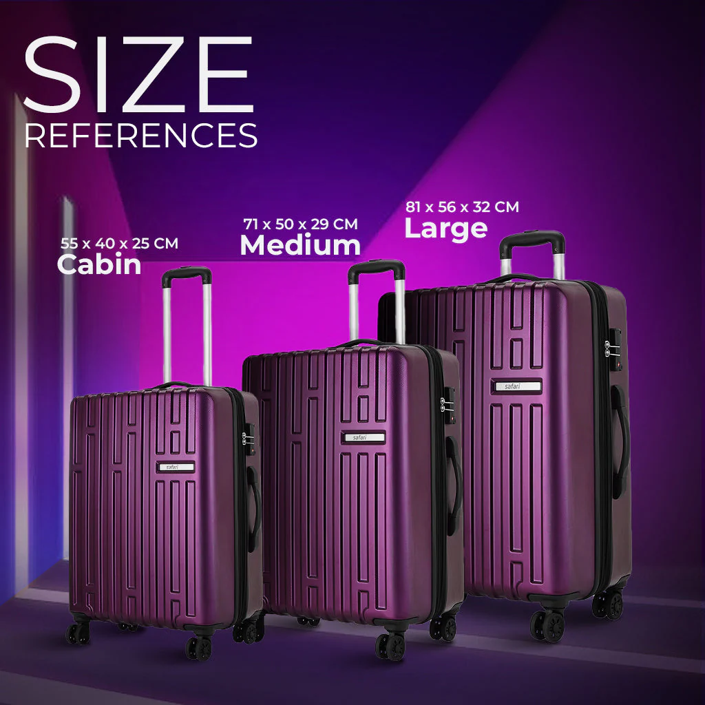 Safari Cargo Max Set of 2 Magenta purple Trolley Bags with Dual Wheels & Anti Theft Zipper - Image 11