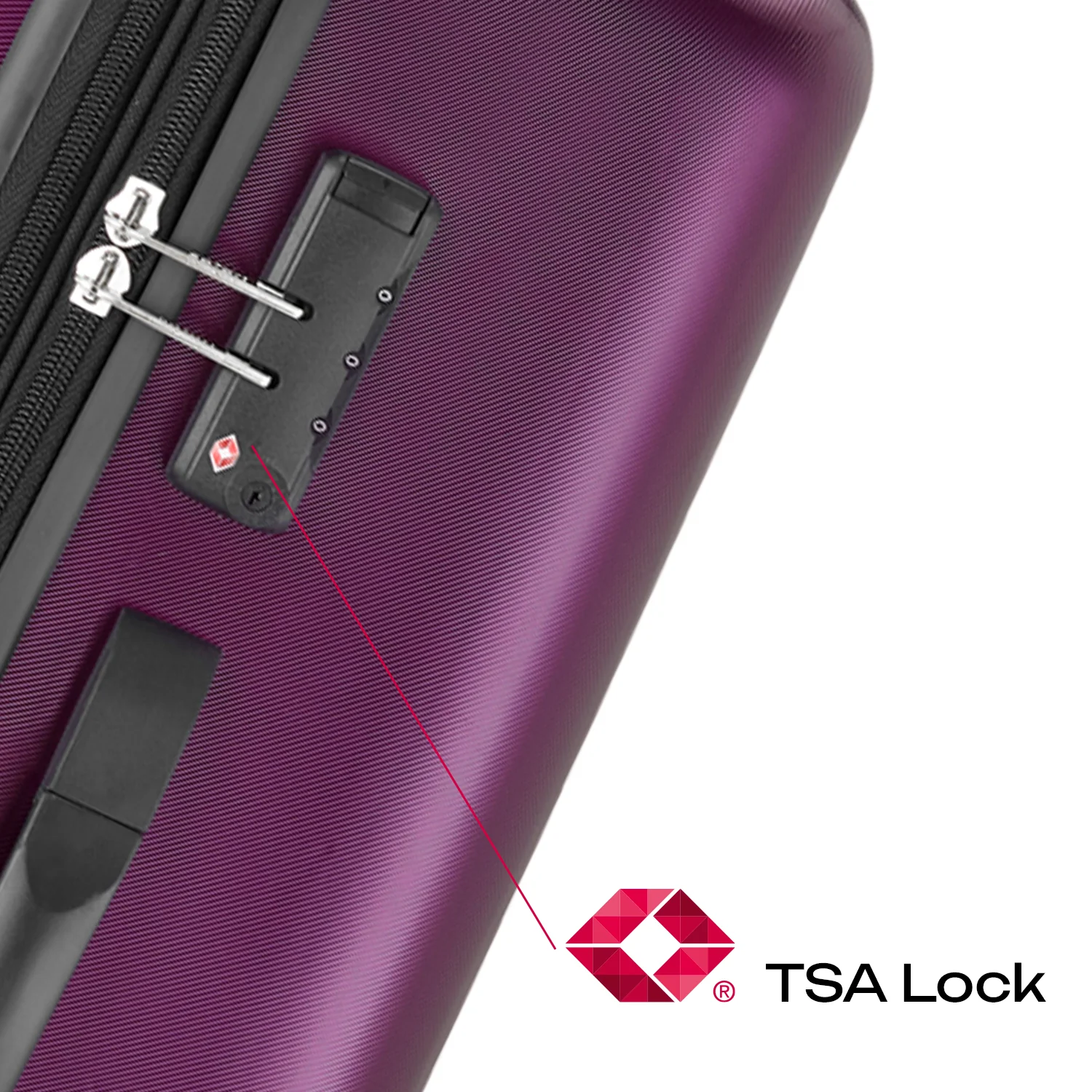 Safari Cargo Max Set of 2 Magenta purple Trolley Bags with Dual Wheels & Anti Theft Zipper - Image 7
