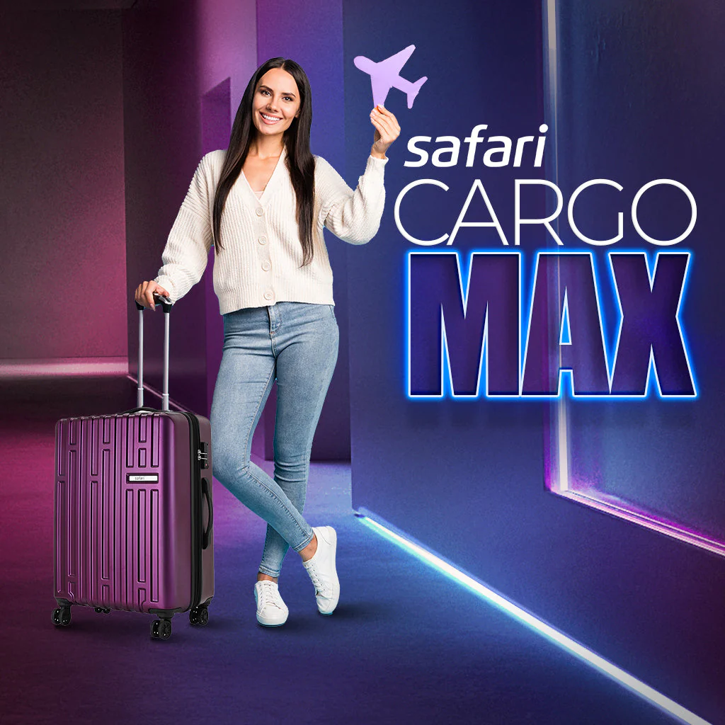 Safari Cargo Max Set of 3 Magenta Purple Expandable Trolley Bags with Dual Wheels & Anti Theft Zipper - Image 7
