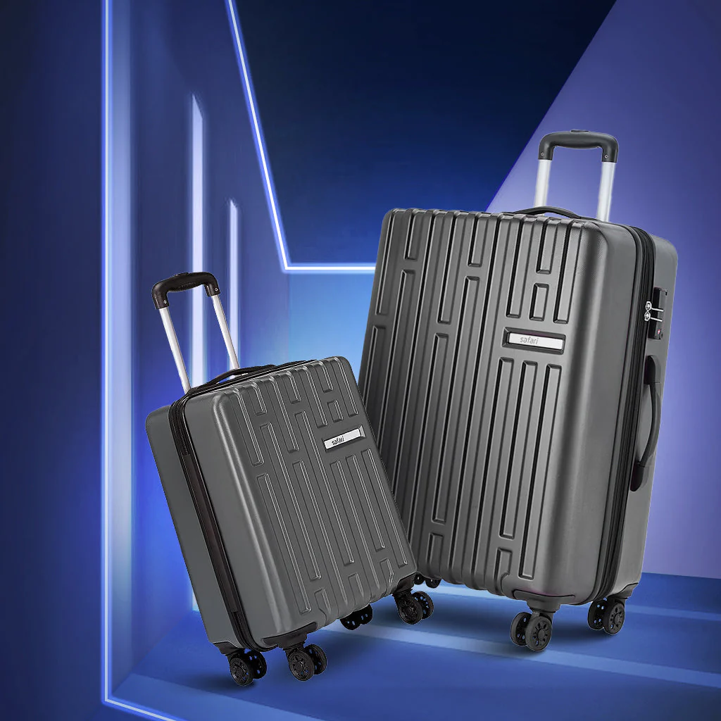 Safari Cargo Max Set of 2 Gun Metal Trolley Bags with Dual Wheels & Anti Theft Zipper - Image 7