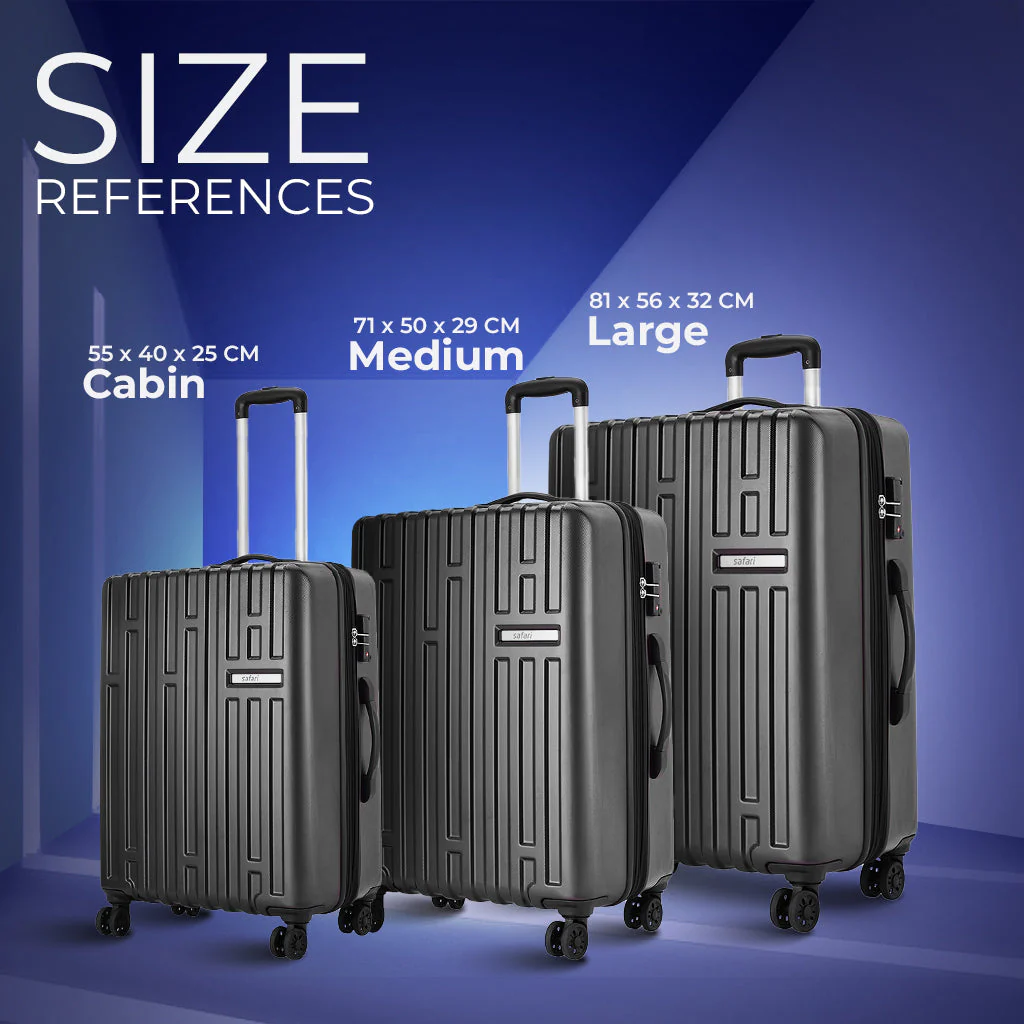 Cargo Max Hard Luggage Combo (Cabin, Medium and Large) - Gun Metal - Image 9