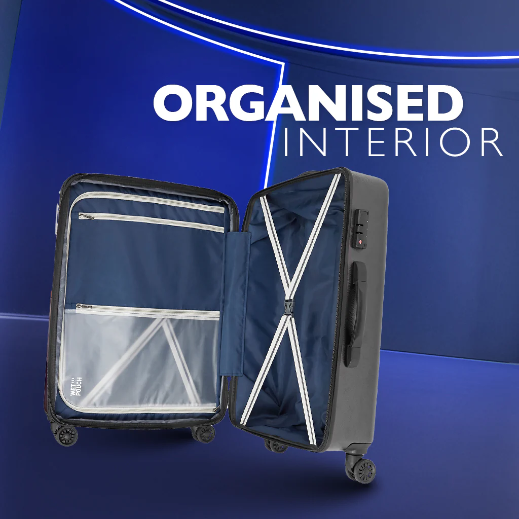 Safari Cargo Max Gun Metal Expandable Trolley Bag with Dual Wheels & Anti Theft Zipper - Image 5