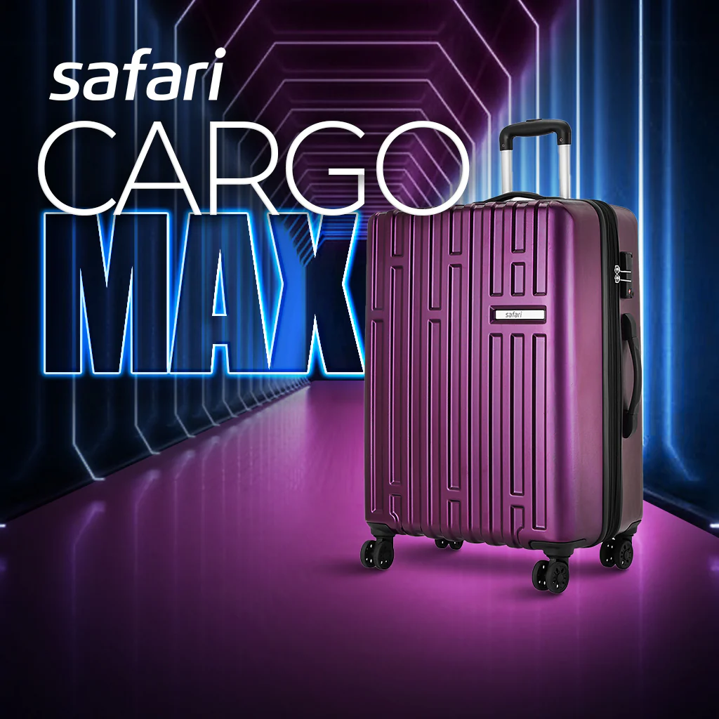 Safari Cargo Max Magenta Purple Expandable Trolley Bag with Premium Interior & Anti Theft Zipper - Image 2