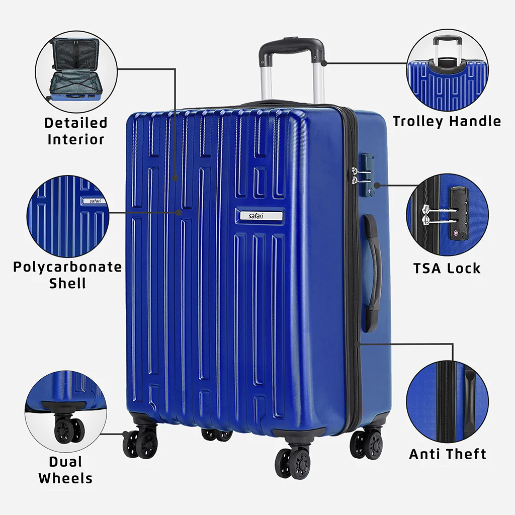 Safari Cargo Neo Set of 3 TSA Lock Trolley Bags with 360° Wheels - Image 30