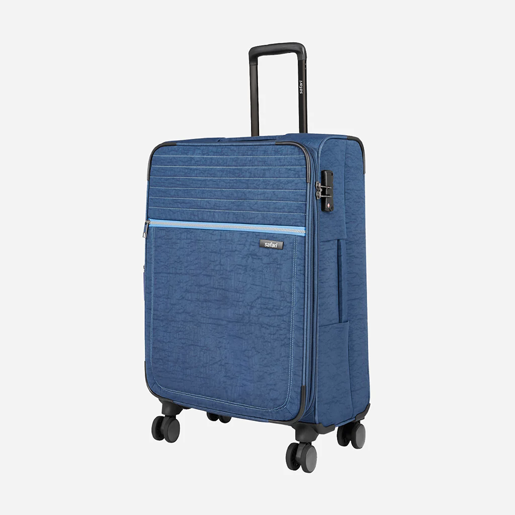 Safari Duvet Anti Theft Blue Trolley Bag with Dual Wheels & TSA lock