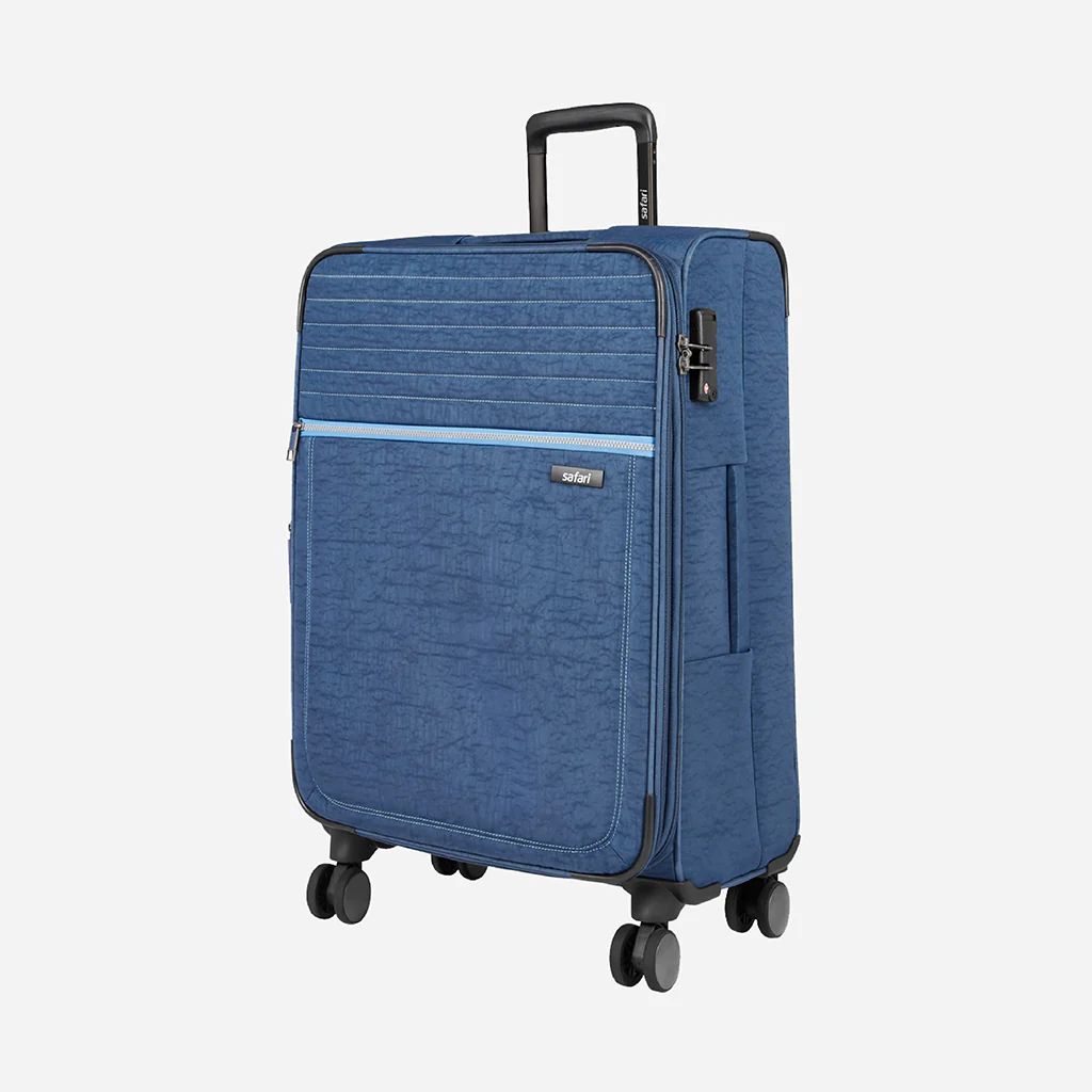 Safari Duvet Anti Theft Blue Trolley Bag with Dual Wheels & TSA lock - Image 15