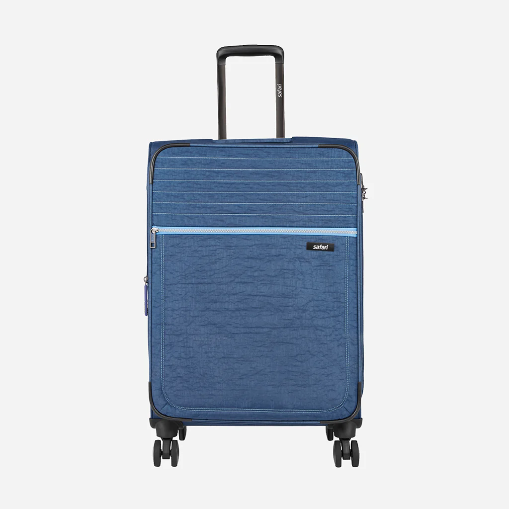Safari Duvet Anti Theft Blue Trolley Bag with Dual Wheels & TSA lock - Image 2