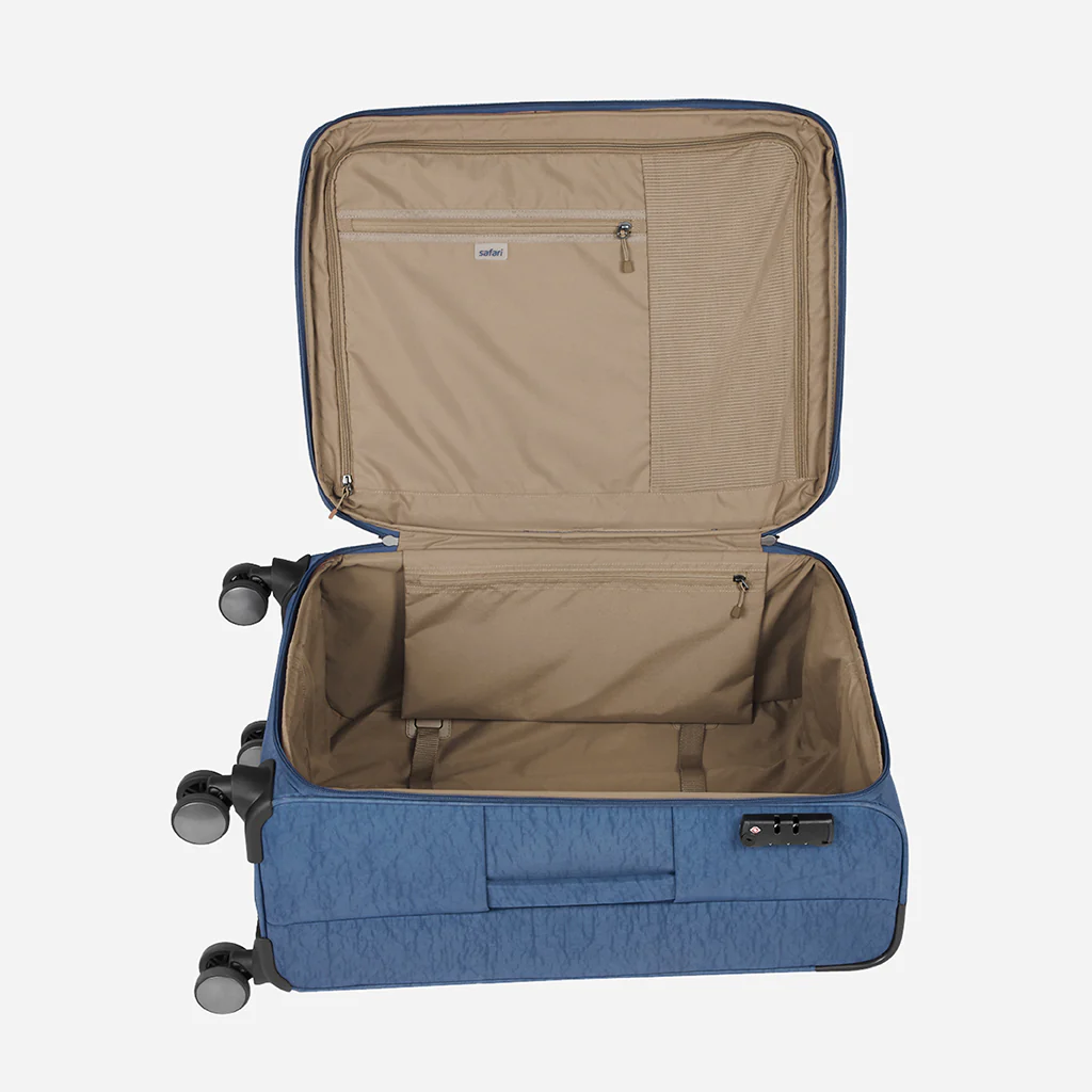 Safari Duvet Anti Theft Blue Trolley Bag with Dual Wheels & TSA lock - Image 21