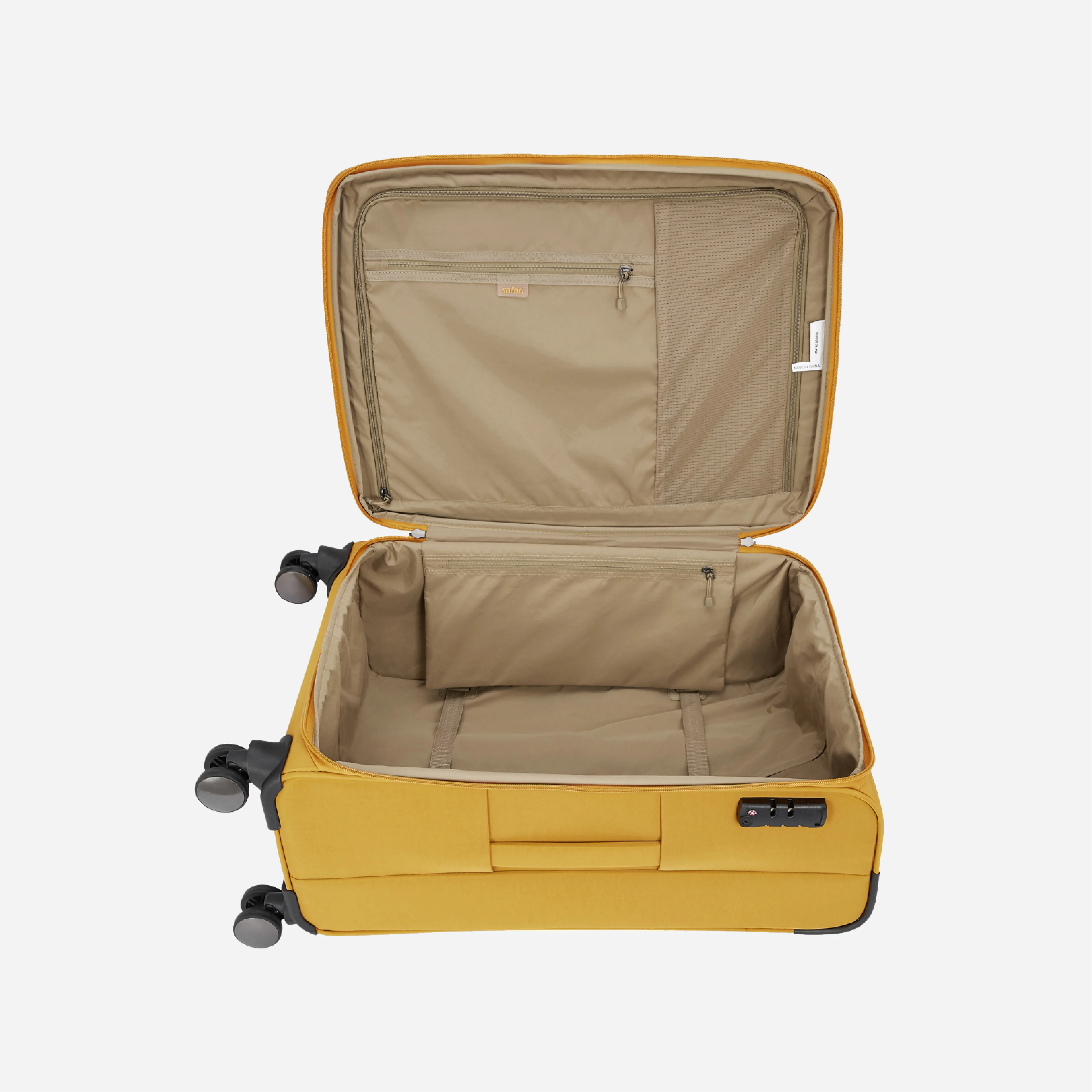 Safari Duvet Yellow Trolley Bag with Dual Wheels & TSA lock - Image 7