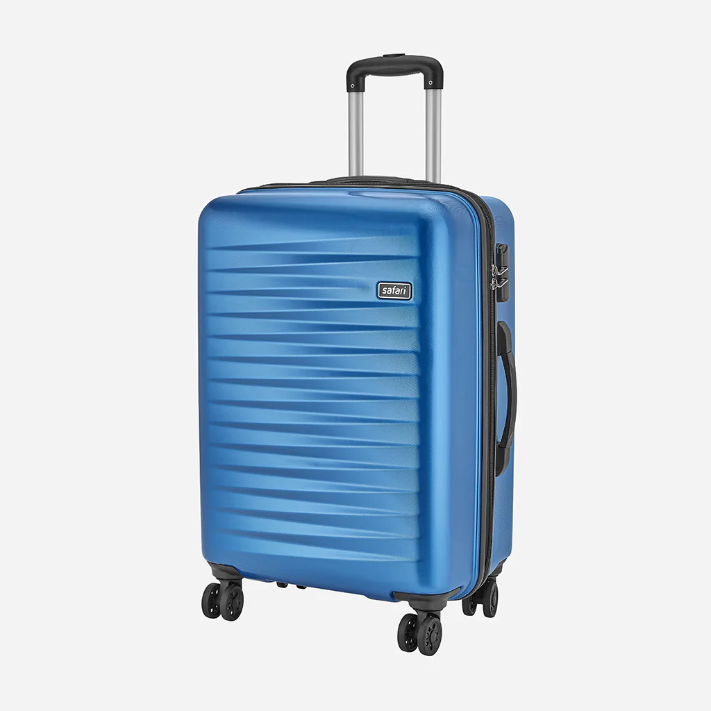 Safari Fiesta Electric Blue Trolley Bag with Dual Wheels - Image 2