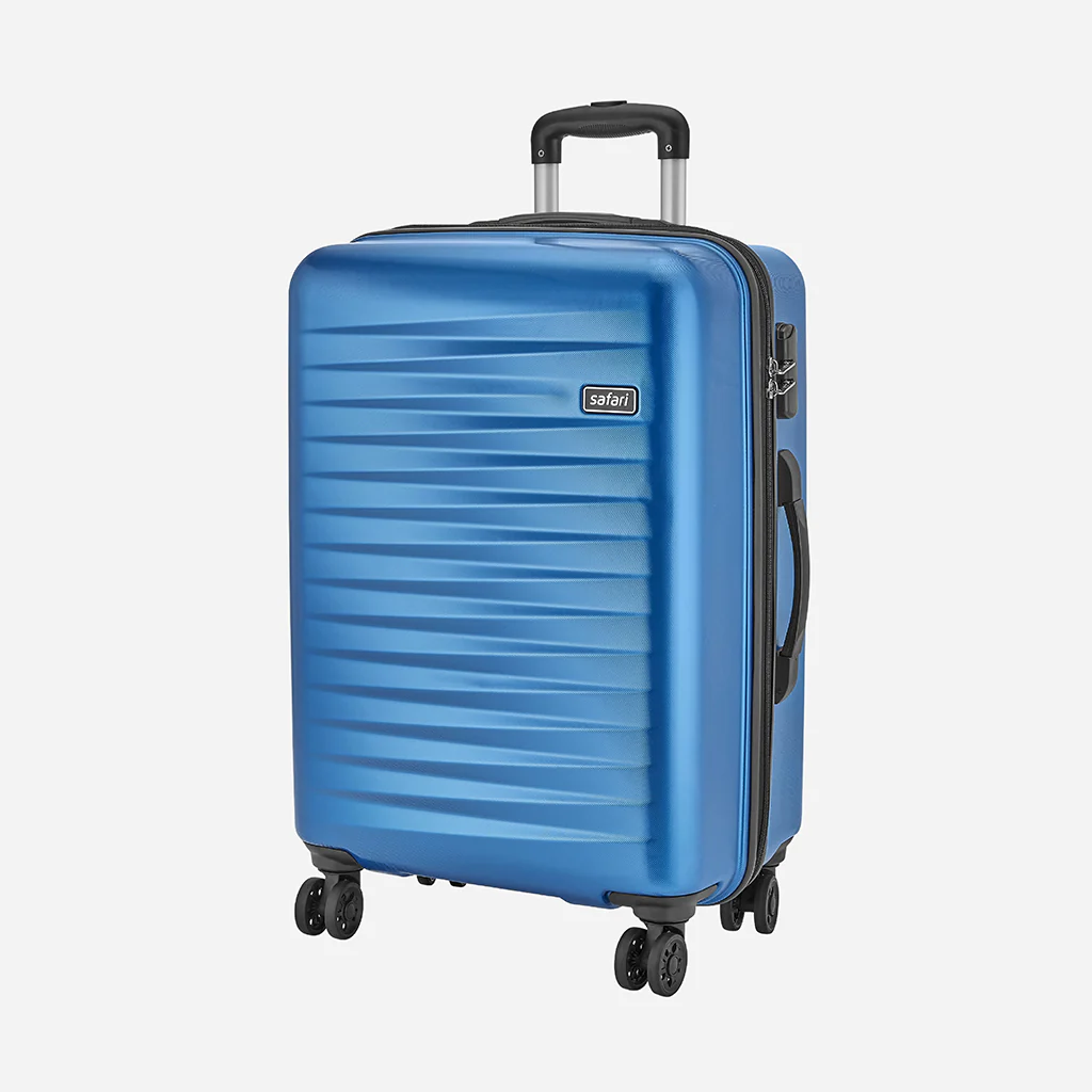 Safari Fiesta Electric Blue Trolley Bag with Dual Wheels - Image 3