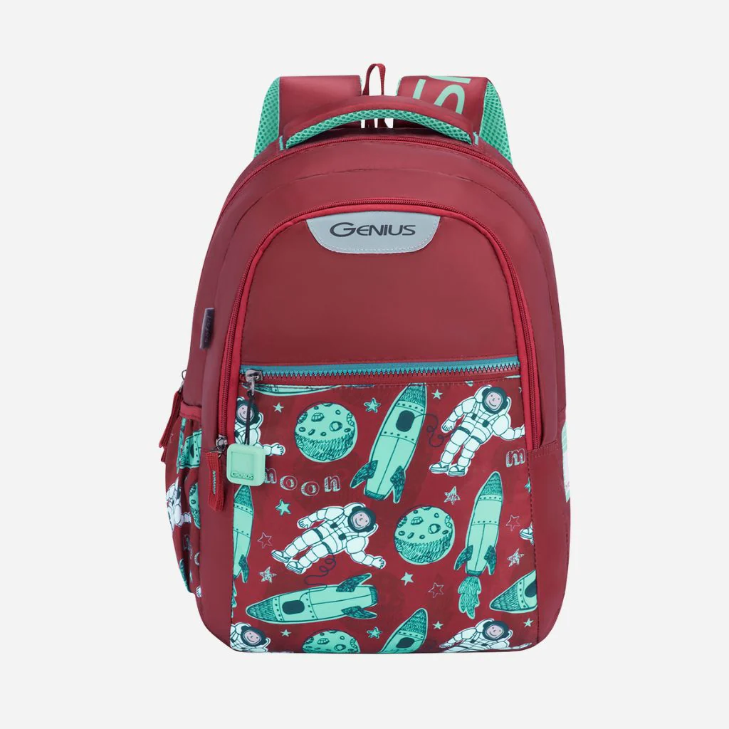 Genius by Safari Astro 23L Red School Backpack with Name Tag - Image 2