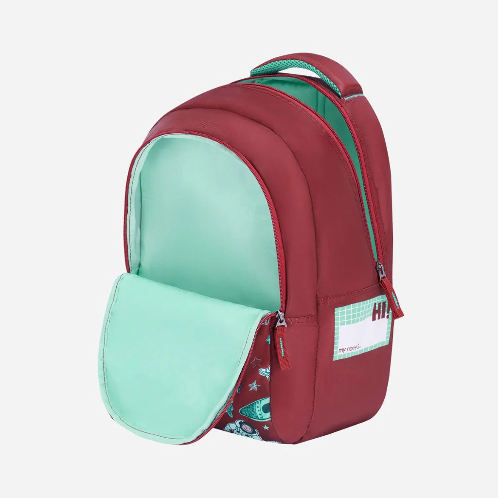 Genius by Safari Astro 23L Red School Backpack with Name Tag - Image 4