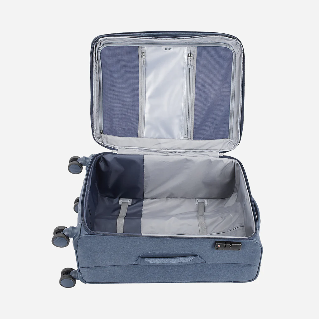 Safari Harmony Blue Trolley Bag with Anti Theft Zipper - Image 14