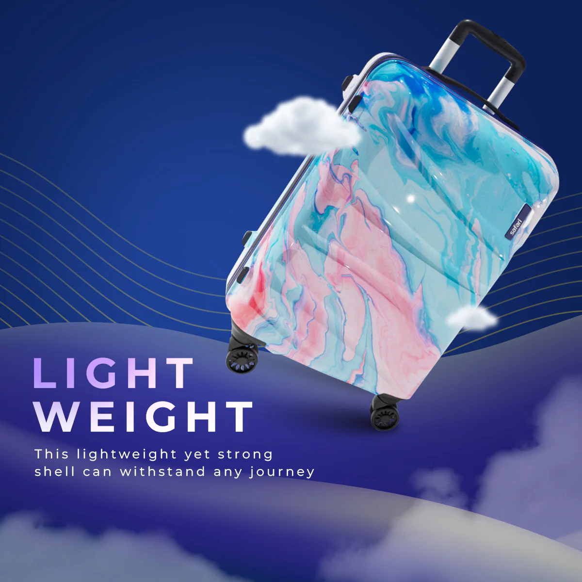 Safari Hue Printed Trolley Bag with Dual Wheels - Image 21