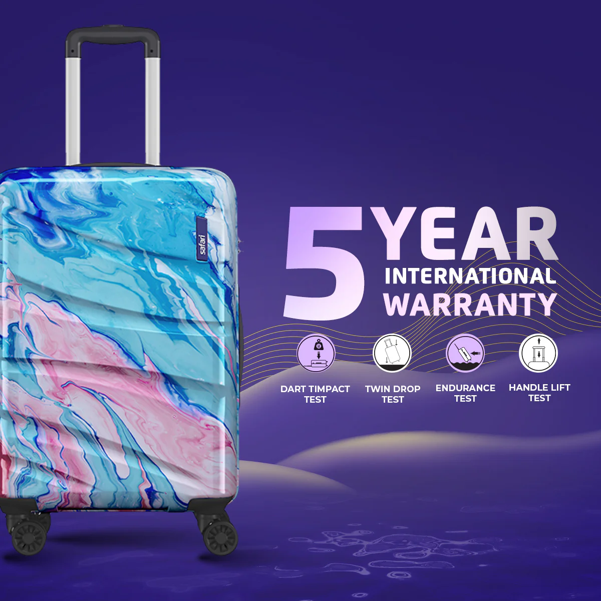 Safari Hue Printed Trolley Bag with Dual Wheels - Image 37