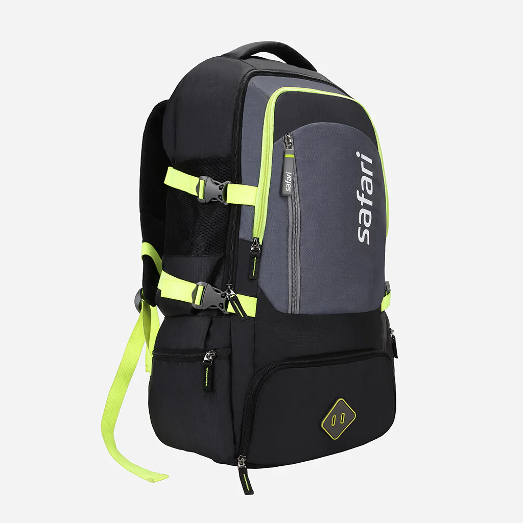 Safari Hulk 60L Black Overnighter Travel Rucksack with Ergonomic Straps & Back Padding - Image 3