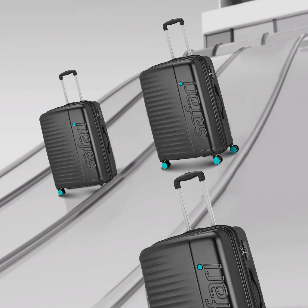 Safari Ignite Black Trolley Bag with TSA Lock & Dual Wheels - Image 3