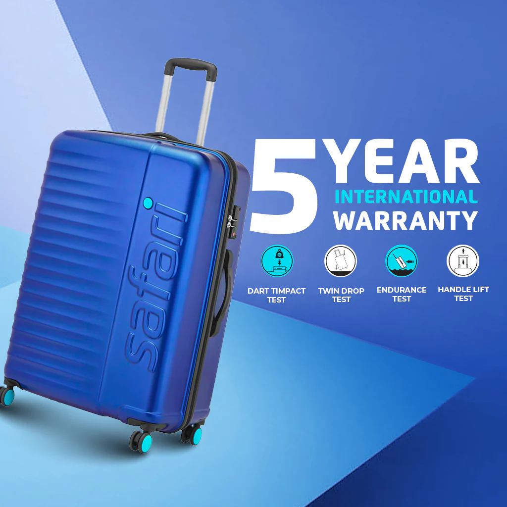 Safari Ignite Blue Anti Theft Trolley Bag with TSA lock and Dual Wheels - Image 21