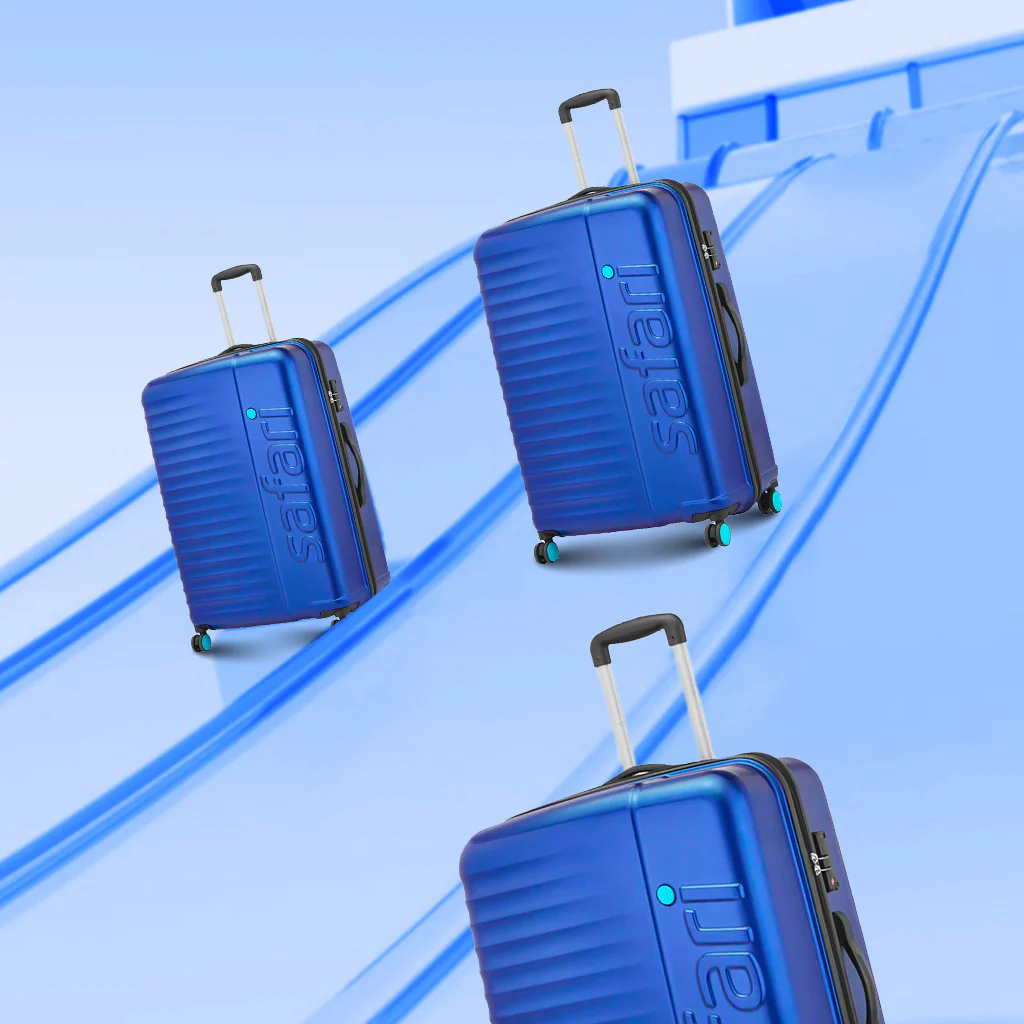 Safari Ignite Blue Anti Theft Trolley Bag with TSA lock and Dual Wheels - Image 27
