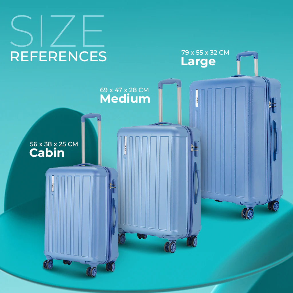 Safari Linea Pearl Blue Trolley Bag with Dual Wheels - Image 24
