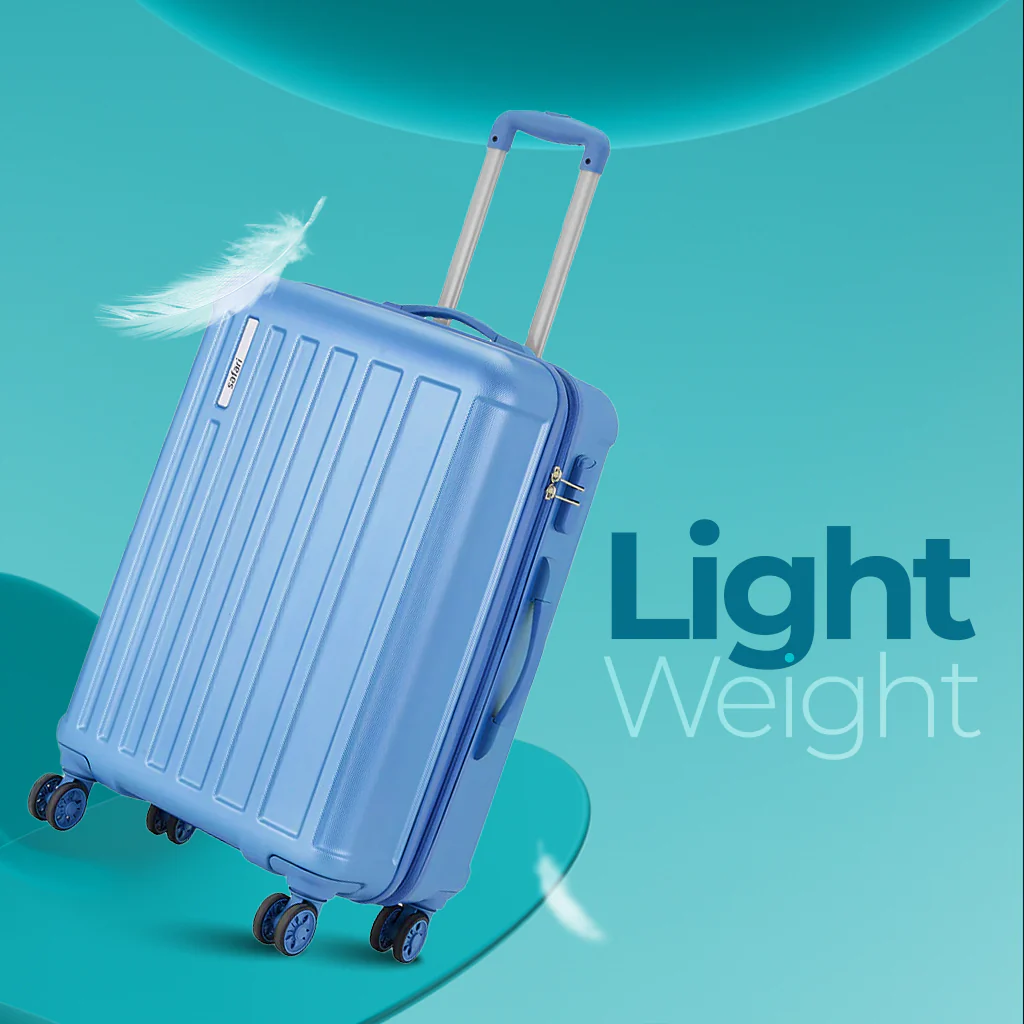 Safari Linea Pearl Blue Trolley Bag with Dual Wheels - Image 38