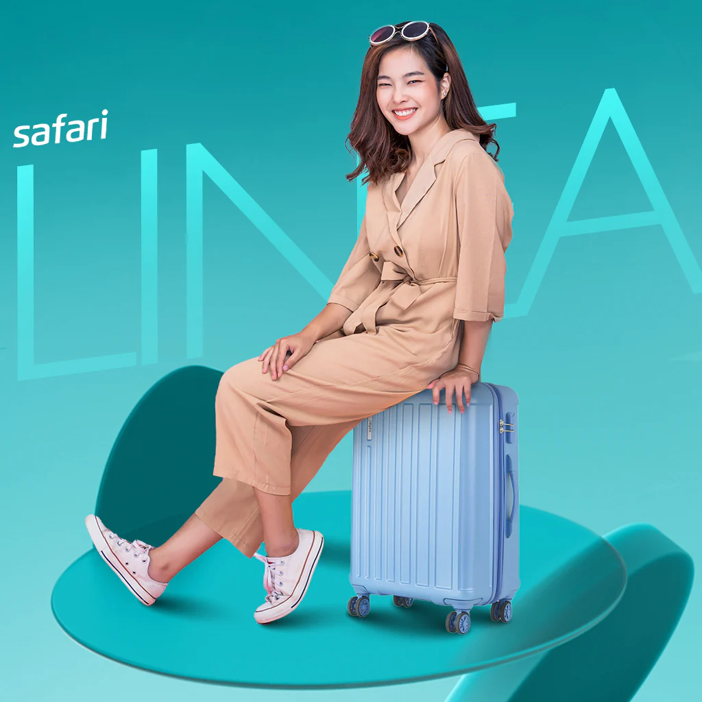 Safari Linea Pearl Blue Trolley Bag with Dual Wheels - Image 7
