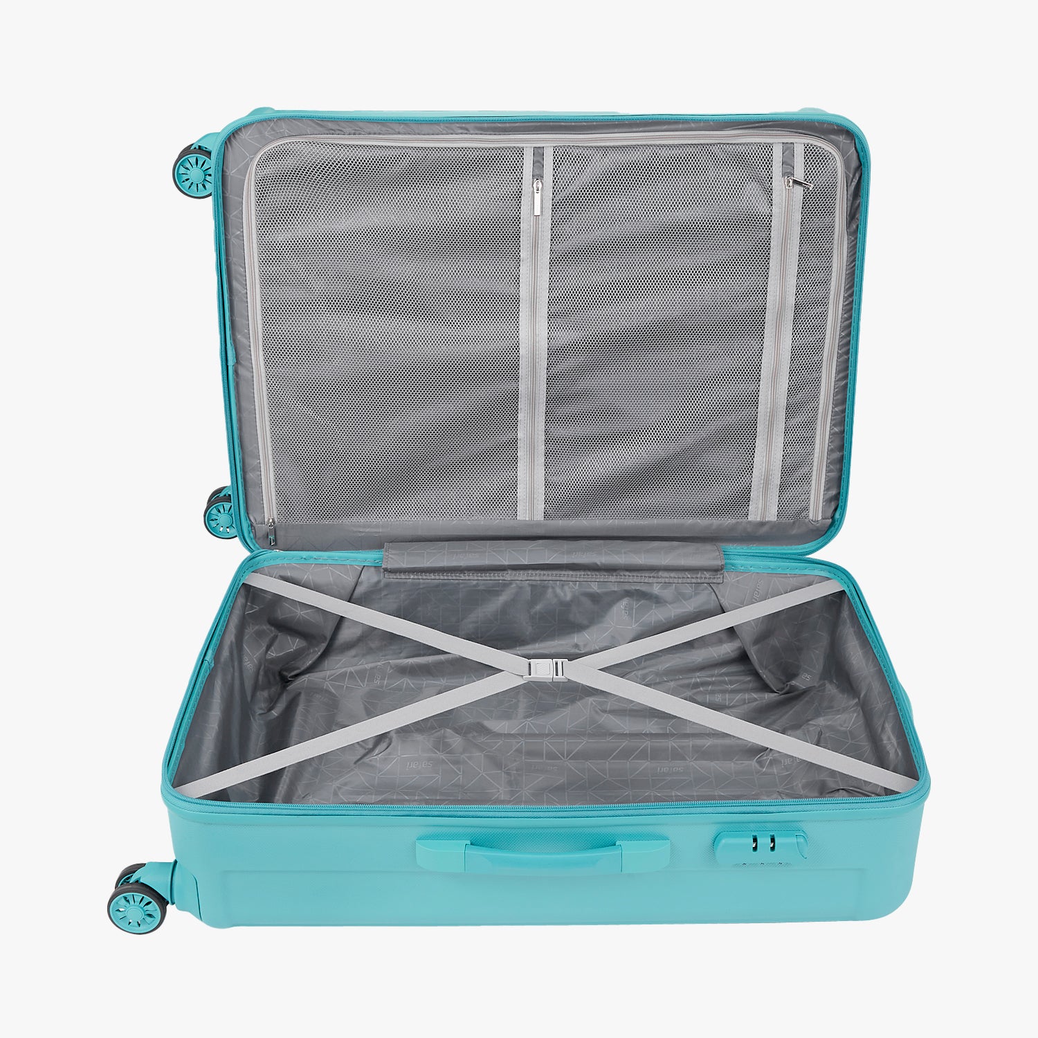 Safari Linea Spearmint Trolley Bag with Dual Wheels & Organised Interiors - Image 47