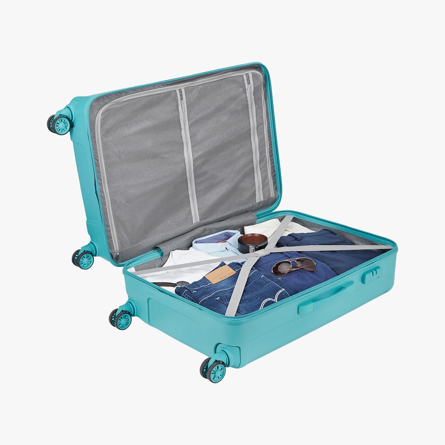 Safari Linea Spearmint Trolley Bag with Dual Wheels & Organised Interiors - Image 48