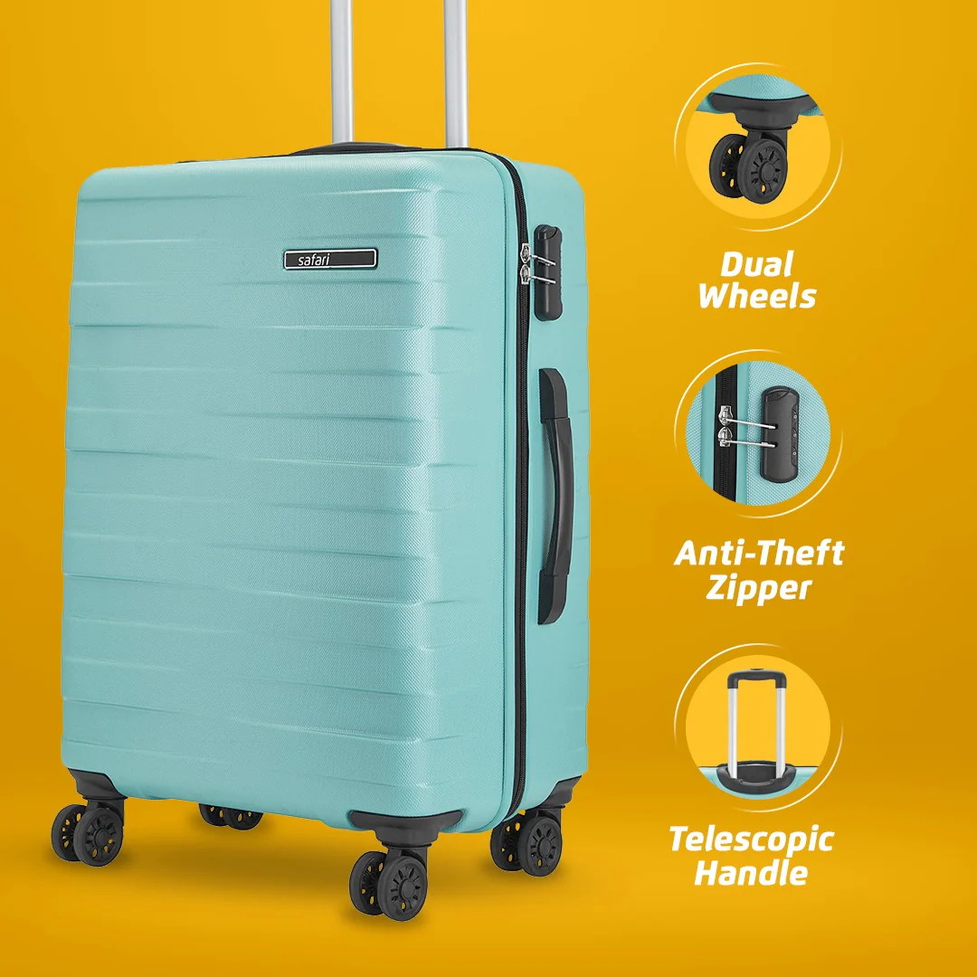 Safari Mint Spearmint Trolley Bag with Dual Wheels - Image 34