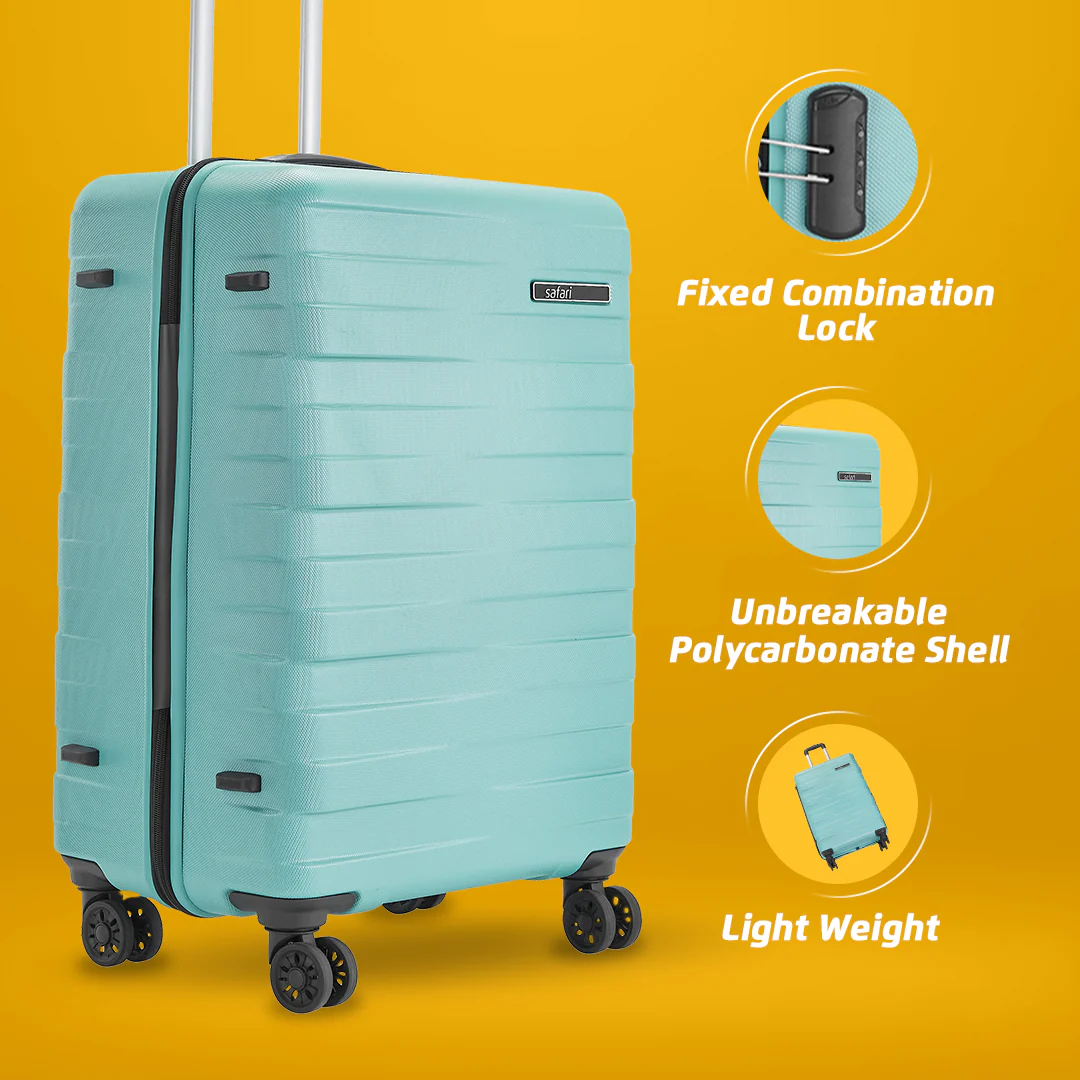 Safari Mint Spearmint Trolley Bag with Dual Wheels - Image 5