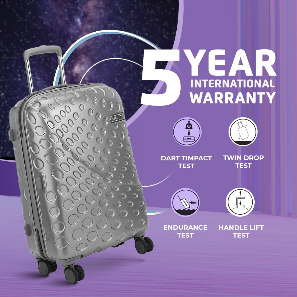 Safari Orbit Set of 2 Silver Trolley Bags with Dual Wheels & Anti Theft Zipper - Image 10