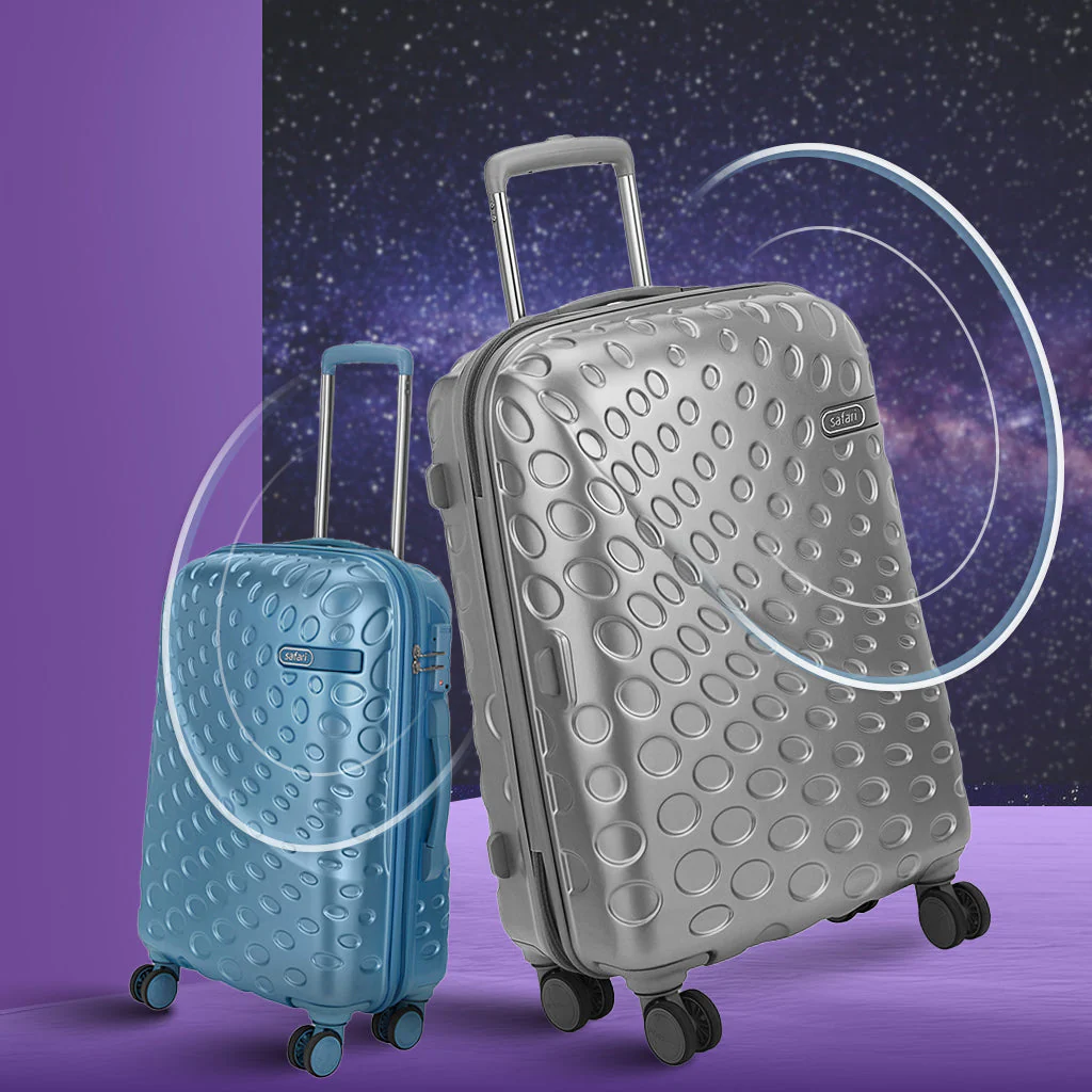 Safari Orbit Set of 2 Silver Trolley Bags with Dual Wheels & Anti Theft Zipper - Image 3