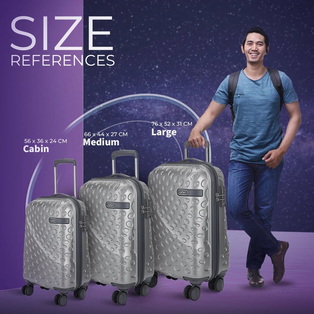 Safari Orbit Set of 2 Silver Trolley Bags with Dual Wheels & Anti Theft Zipper - Image 9