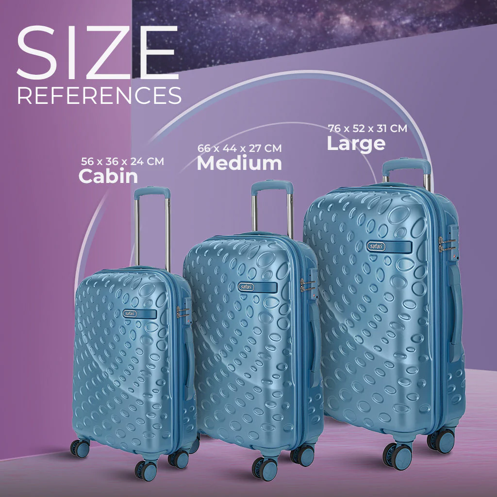 Safari Orbit Set of 3 Pearl Blue Trolley Bags with Premium Interior, Wet Pouch & Anti Theft Zipper - Image 8