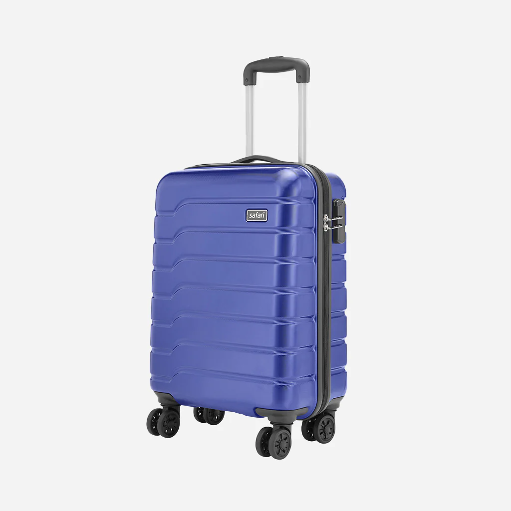 Safari Ozone Metallic Blue Trolley Bag with Dual Wheels