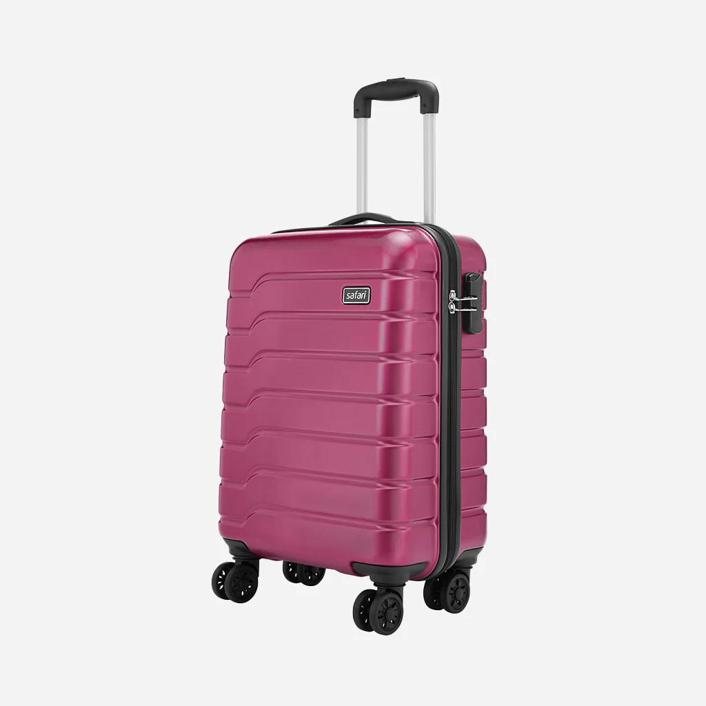 Safari Ozone Wine Red Trolley Bag with Dual Wheels