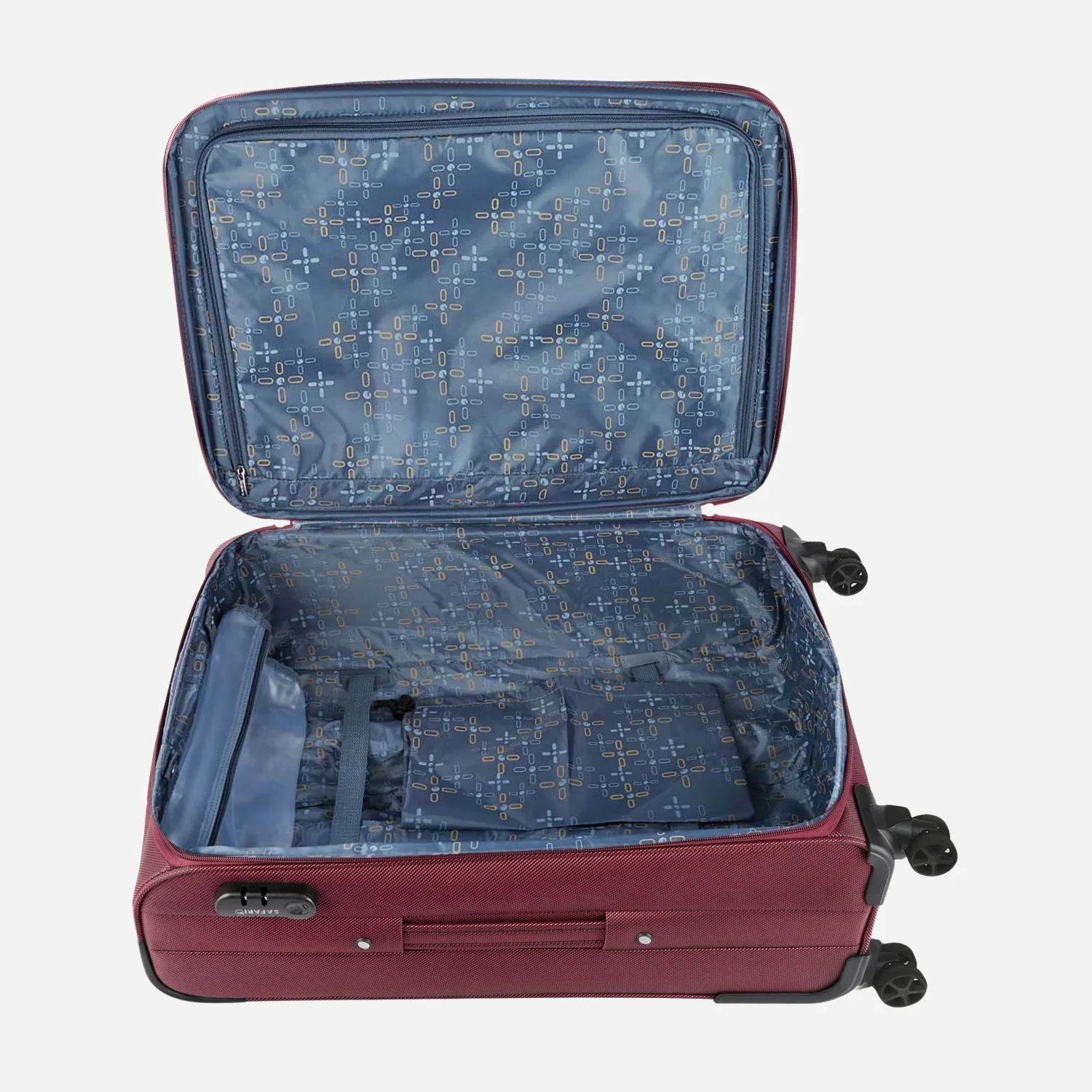 Safari Pergo Superior Red Trolley Bag with Dual Wheels - Image 5
