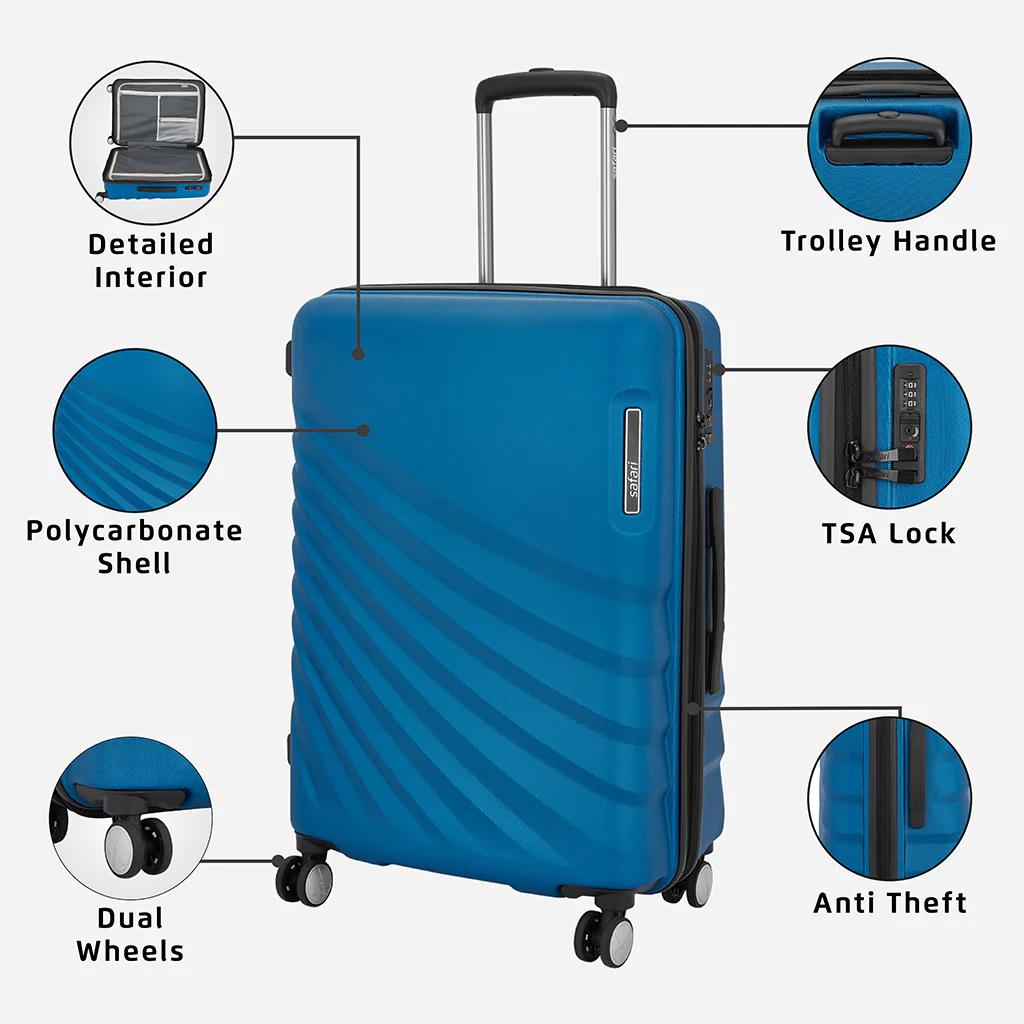 Safari Polaris Electric Blue Trolley Bag with TSA Lock - Image 2
