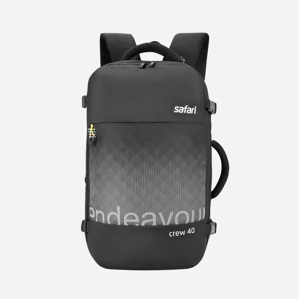 Safari Redan 40L Black Backpack Suitcase with Raincover & Luggage Style Packing - Image 3
