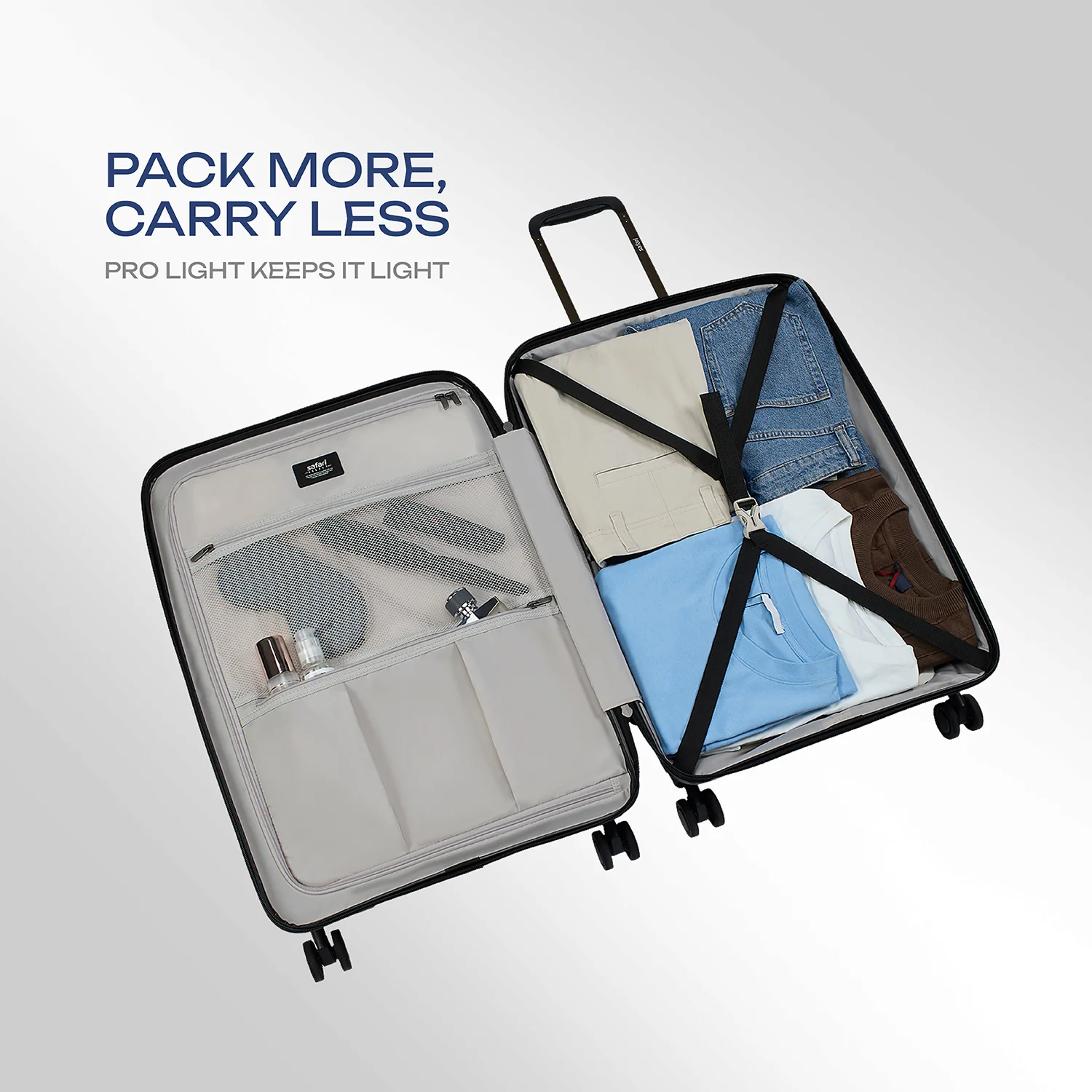Safari Aeroglide Trolley Bag with TSA lock and Anti-Theft Zipper White - Image 9