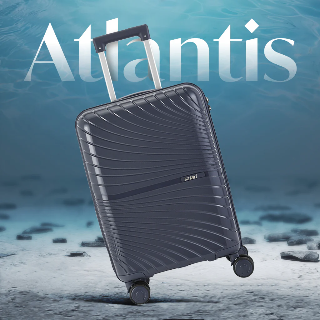 Safari Atlantis Trolley Bag Blue Combo of Small, Medium and Large with Anti-theft Zipper and Dual Wheels - Image 2