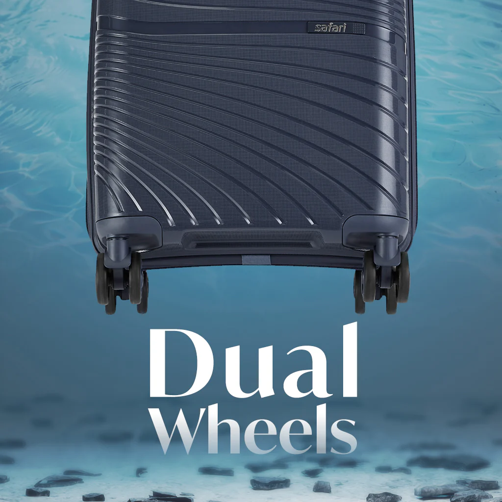 Safari Atlantis Trolley Bag Blue Combo of Small, Medium and Large with Anti-theft Zipper and Dual Wheels - Image 4