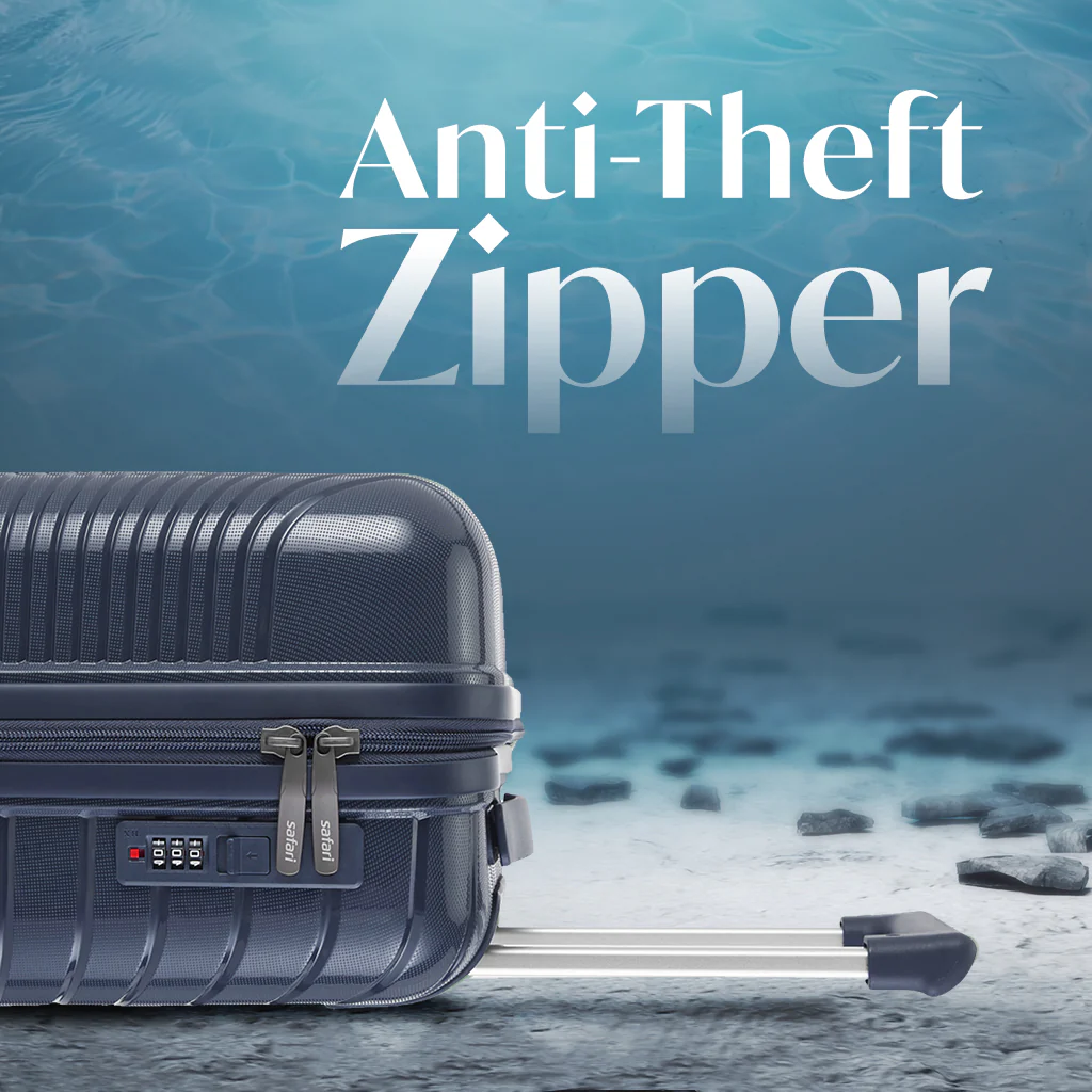 Safari Atlantis Trolley Bag Blue Combo of Small, Medium and Large with Anti-theft Zipper and Dual Wheels - Image 5